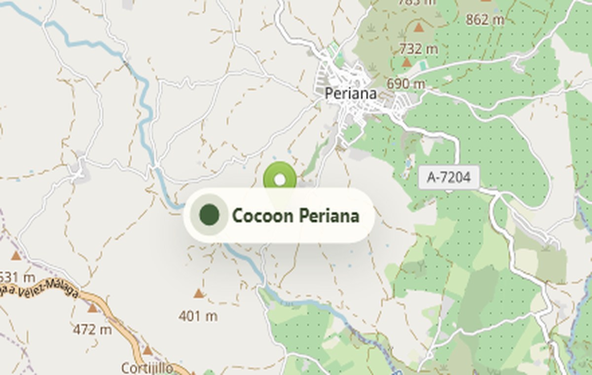 Close map preview around Periana and Cocoon Periana